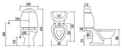 Creavit KID WC kombi dětské, zadní odpad, dekor CK311.400.0F - CREAVIT