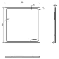 SAPHO GEMINI zrcadlo s LED osvětlením 900x900mm GM092 - Sapho