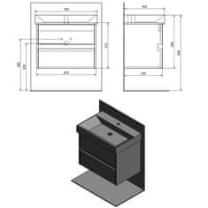 SAPHO NIRONA umyvadlová skříňka 67x51,5x43 cm, dub Mocca NR070-1212 - Sapho
