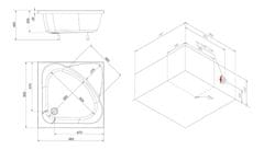 POLYSAN CARMEN hluboká sprchová vanička, čtverec 90x90x30cm, bílá 29611 - Polysan