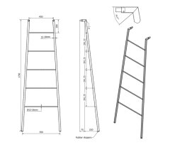 SAPHO SEGA sušák ručníků na opření 550x1700x70mm, nerez mat SE102 - Sapho