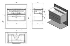 SAPHO THEIA umyvadlová skříňka 75,6x50x44,2cm, 2xzásuvka, borovice rustik TH080-1616 - Sapho