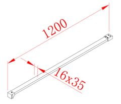 POLYSAN Vzpěra k MS kolmá, 1200 mm, chrom MSBR1 - Polysan