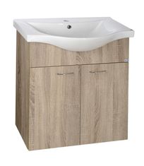 AQUALINE KERAMIA FRESH umyvadlová skříňka 60,6x74x34cm, dub platin 50065 - Aqualine