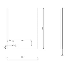 AQUALINE Zrcadlo s otvory pro polici 60x80cm, včetně závěsů 22430 - Aqualine