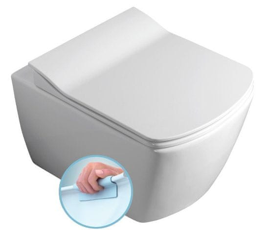 SAPHO GLANC závěsná WC mísa, Rimless, 37x51,5cm, bílá GC321 - Sapho