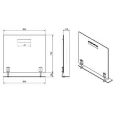 SAPHO WEGA zrcadlo s policí 800x800mm, černá mat 60092-8B - Sapho