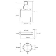 SAPHO X-ROUND dávkovač mýdla 200ml, mléčné sklo, chrom XR103 - Sapho