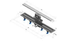 POLYSAN SCENE podlahový žlab s nerezovým roštem, L-720mm, DN40 71676 - Polysan