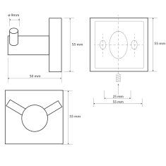 SAPHO X-SQUARE dvojháček, chrom XQ201 - Sapho