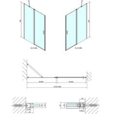 POLYSAN ZOOM BLACK sprchové dveře 1300mm, čiré sklo ZL1313B - Polysan