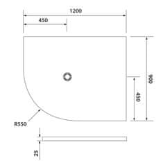 POLYSAN FLEXIA vanička z litého mramoru čtvrtkruh, s možností úpravy, 120x90cm, R550, pravá 91391 - Polysan