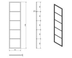 SAPHO SKA sušák ručníků na opření 420x1700x20mm, černá mat SKA551 - Sapho