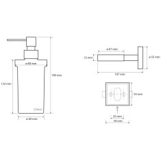 SAPHO X-SQUARE dávkovač mýdla 230ml, mléčné sklo, chrom XQ100 - Sapho