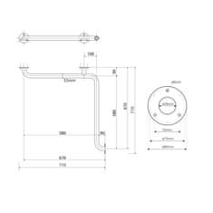 SAPHO HANDICAP madlo do sprchy 670x670mm, nerez lesk XH544 - Sapho