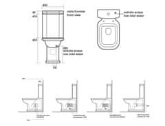 KERASAN WALDORF WC kombi, spodní/zadní odpad, bílá-chrom WCSET04-WALDORF - Kerasan