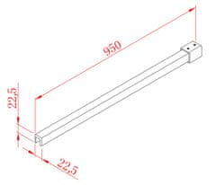POLYSAN Vzpěra k MS na sklo, 950 mm, chrom MSBR3 - Polysan