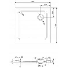 Mexen Mexen slim čtvercová sprchová vanička 70 x 70 cm, bílá - 40107070 - MEXEN