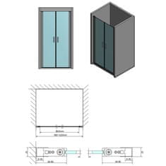 POLYSAN ZOOM LINE sprchové dveře dvojkřídlé 1000mm, čiré sklo ZL1710 - Polysan
