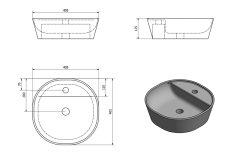 SAPHO LUGANO keramické umyvadlo na desku, ? 40 cm, bílá AR491 - Sapho