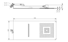 SAPHO SLIM nástěnná hlavová sprcha s kaskádou 220x500, nerez lesk MS746 - Sapho