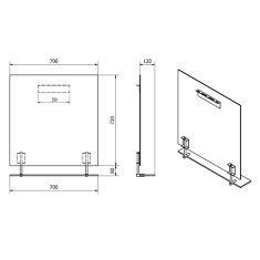 SAPHO WEGA zrcadlo s policí 700x800mm, černá mat 60092-7B - Sapho