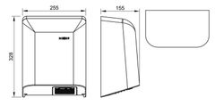 Nofer BIGFLOW bezdotykový elektrický osoušeč rukou 220-240V, 2050 W, 253x325x152mm, bílá 01461.W - NOFER