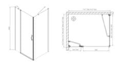 Gelco ONE sprchové dveře s pevnou částí 900 mm, čiré sklo GO4890 - Gelco