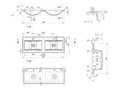 SAPHO YUKON dvojumyvadlo, litý mramor, 120x45cm, bílá YU120 - Sapho
