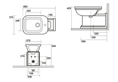 KERASAN WALDORF bidet 37x65cm, bílá 4120K1 - Kerasan