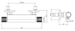 AQUALINE ACTION nástěnná sprchová termostatická baterie, chrom MB155 - Aqualine