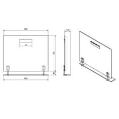 SAPHO WEGA zrcadlo s policí 900x800mm, černá mat 60092-9B - Sapho