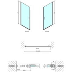 POLYSAN ZOOM LINE sprchové dveře 1000mm, čiré sklo ZL1210 - Polysan