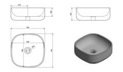 SAPHO MORO keramické umyvadlo na desku, 41x41 cm, bílá AR420 - Sapho