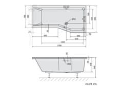 POLYSAN VERSYS R asymetrická vana 170x84x70x47cm, bílá 70611 - Polysan