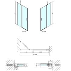 POLYSAN ZOOM sprchové dveře 1000mm, čiré sklo ZL1310 - Polysan