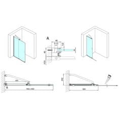 POLYSAN MODULAR SHOWER zástěna s pojezdy 1400 mm MS5-140 - Polysan