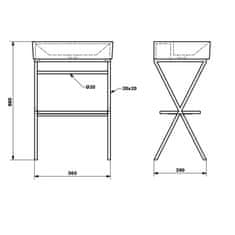 SAPHO FERRO podstavec pod umyvadlo 565x720x390mm, černá SKA560-1 - Sapho