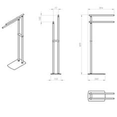 Gedy FLORIDA stojan s držákem ručníků, černá mat 733114 - Gedy