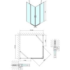 POLYSAN ZOOM čtvercová sprchová zástěna 1000x1000mm, čiré sklo ZL5416 - Polysan