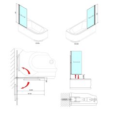 POLYSAN RIONI vanová zástěna s pneumatickým zdvihem, š. 710mm, stříbrná, čiré sklo 72915 - Polysan