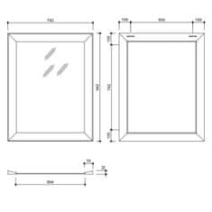 SAPHO BERGARA zrcadlo v dřevěném rámu 742x942mm, zlatá NL527 - Sapho