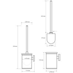 SAPHO X-STEEL WC štětka závěsná, nerez mat XS305 - Sapho