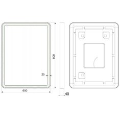 SAPHO VENERO zrcadlo s LED osvětlením 60x80cm, černá VR260 - Sapho