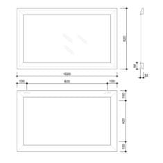 SAPHO AMBIENTE zrcadlo v dřevěném rámu 620x1020mm, bronzová patina NL701 - Sapho