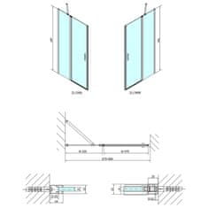 POLYSAN ZOOM LINE sprchové dveře 900mm, čiré sklo ZL1390 - Polysan