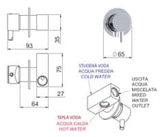 SAPHO RHAPSODY podomítková bidetová baterie se Stop sprškou, chrom 5540-01 - Sapho