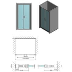 POLYSAN ZOOM LINE sprchové dveře dvojkřídlé 1200mm, čiré sklo ZL1712 - Polysan