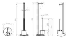 Gedy Stojan s držákem na toaletní papír a WC štětkou, bílá MM32 - Gedy