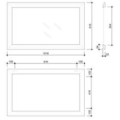 SAPHO AMBIENTE zrcadlo v dřevěném rámu 620x1020mm, starobílá NL706 - Sapho